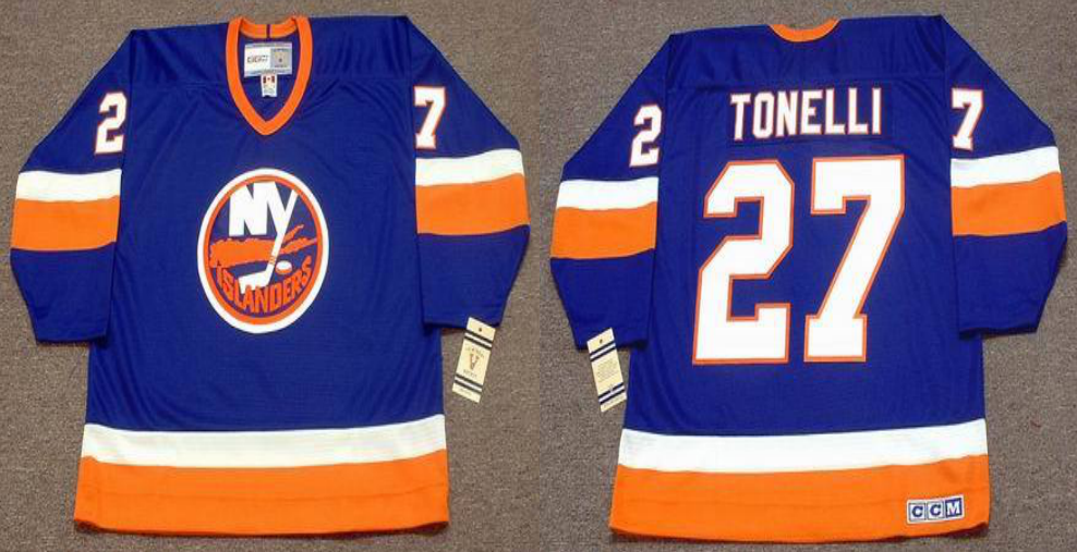 2019 Men New York Islanders 27 Tonelli blue CCM NHL jersey